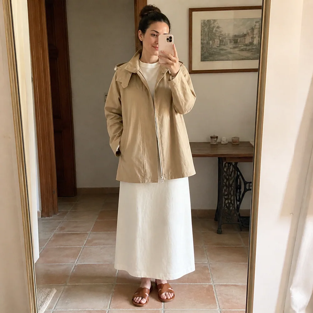 Customer wearing a Tsniout outfit